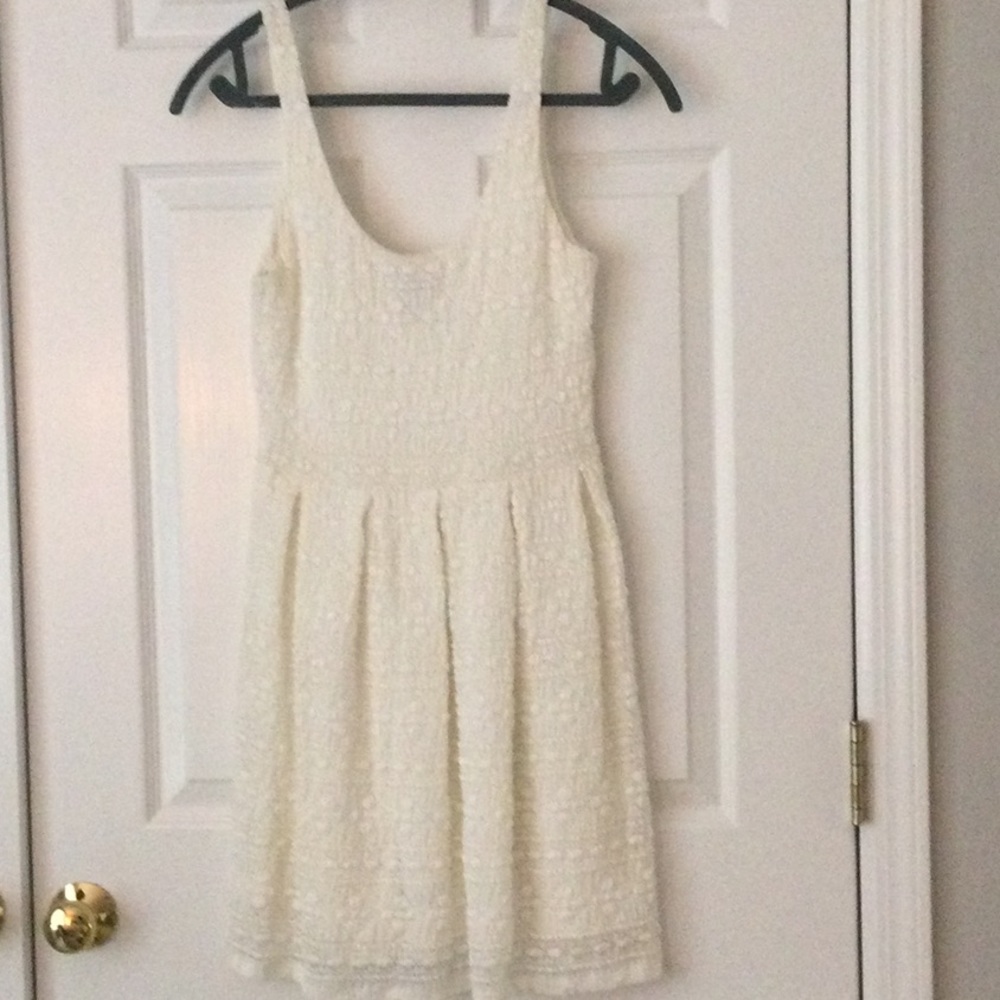 Aqua white lace dress